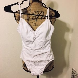 Rare White Mirella Fully Lined Leotard